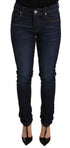 Versace Jeans Dark Blue Cotton Low Waist Skinny Denim Jeans